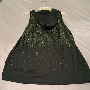 Lane Bryant Green Sequin Embellished Tank Top